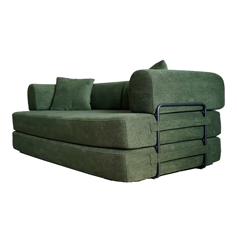 Modern compression sofa foldable sofa bed with metal stand (3)